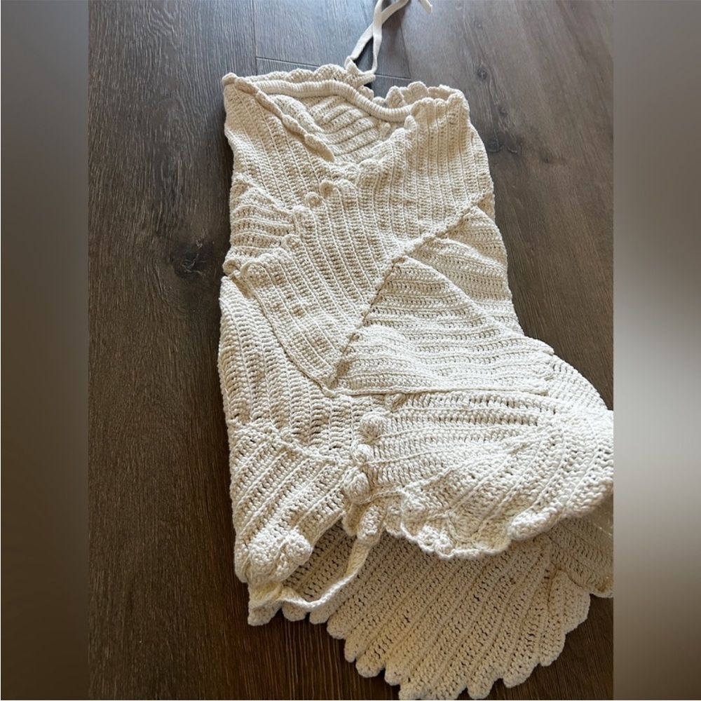 Cult Gaia Undina Crochet Mini Dress Off White - Picture 8 of 9